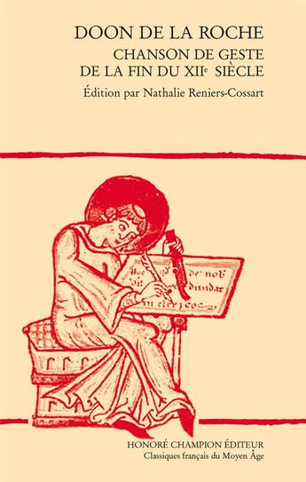 Couverture du livre « Doon de la Roche, en ancien français ; chanson de geste de la fin du XIIe siècle » de Anonyme aux éditions Honore Champion