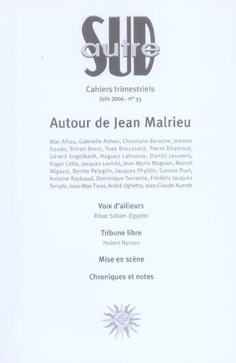 Couverture du livre « Autour de Jean Malrieu » de  aux éditions Autres Temps
