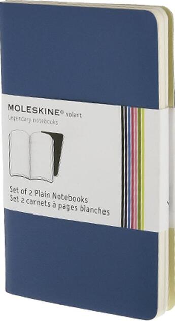 Couverture du livre « Carnet volant blanc poche set 2 couv. souple bleu » de Moleskine aux éditions Moleskine