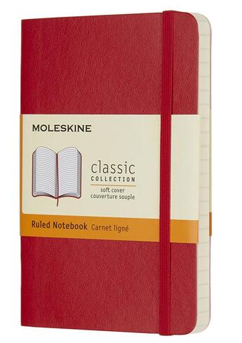 Couverture du livre « Carnet ligné poche souple scarlet » de  aux éditions Moleskine