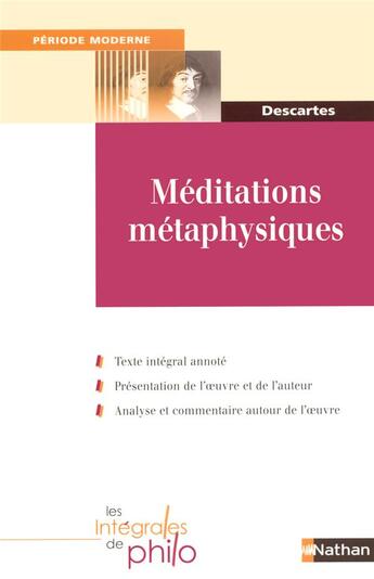 Couverture du livre « Int phil 04 meditat metaphysiq » de Descartes/Thubert aux éditions Nathan