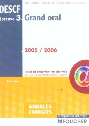 Couverture du livre « Grand Oral ; Epreuve 3 » de Michel Parruitte aux éditions Foucher