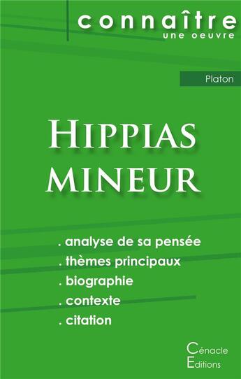 Couverture du livre « Hippias mineur, de Platon » de Platon aux éditions Editions Du Cenacle