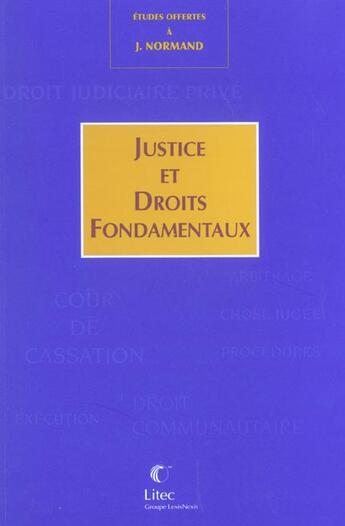 Couverture du livre « Justice et droits fondamentaux » de  aux éditions Lexisnexis