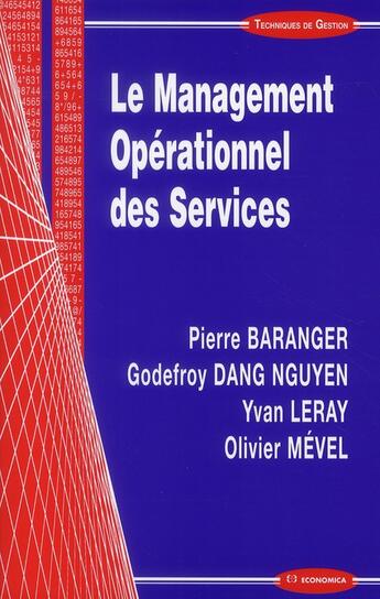 Couverture du livre « Le management opérationnel des services » de  aux éditions Economica