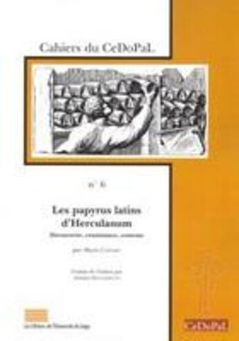 Couverture du livre « Les papyrus latins d'Herculanum » de Mario Capasso aux éditions Pulg