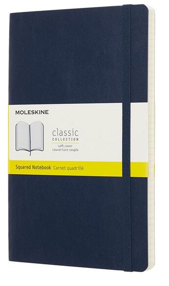 Couverture du livre « Carnet quadrille grand format souple bleu saphir » de Moleskine aux éditions Moleskine Papet