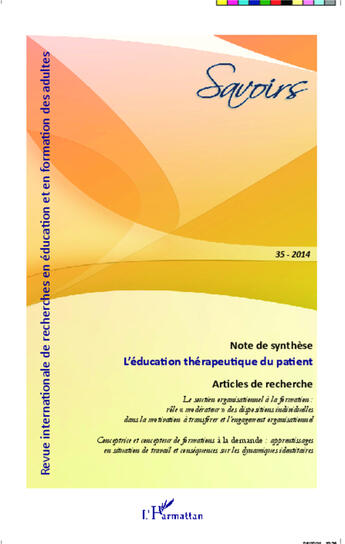 Couverture du livre « L'Education Therapeutique Du Patient » de Savoirs 35 aux éditions L'harmattan