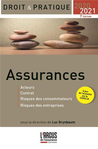 Couverture du livre « Assurances ; acteurs, contrat, risques des consommateurs, risques des entreprises (édition 2020/2021) » de Luc Grynbaum et Collectif aux éditions L'argus De L'assurance