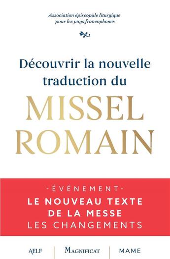 Couverture du livre « Découvrir la nouvelle traduction du missel romain » de Aelf aux éditions Mame