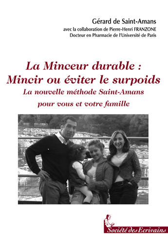 Couverture du livre « Minceur Durable » de De Saint Amans G. aux éditions Societe Des Ecrivains