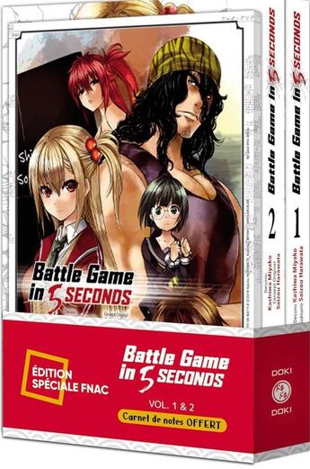 Couverture du livre « Battle game in 5 seconds - pack special vol. 01 et 02 + carnet de notes offert » de Harawata/Miyako aux éditions Bamboo