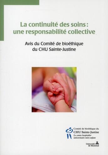 Couverture du livre « La continuité des soins : une responsabilité collective » de  aux éditions Sainte Justine