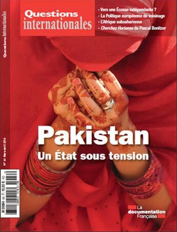 Couverture du livre « Revue Questions Internationales T.66 ; Pakistan : Un Etat Sous Tension » de Revue Questions Internationales aux éditions Documentation Francaise