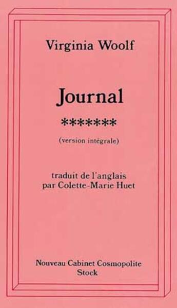 Couverture du livre « Journal T.7 » de Virginia Woolf aux éditions Stock