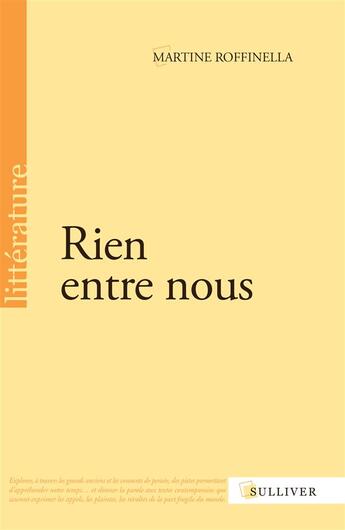 Couverture du livre « Rien entre nous » de Martine Roffinella aux éditions Sulliver