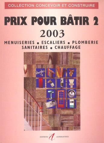 Couverture du livre « Prix Pour Batir 2 2003 » de Michel Matana aux éditions Alternatives