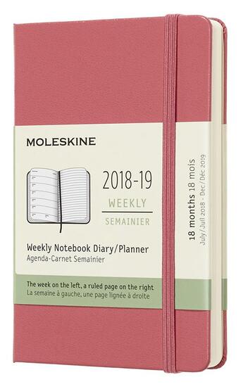 Couverture du livre « Agenda 18 mois semainier 2018 ; 19 poche rose rigide » de  aux éditions Moleskine