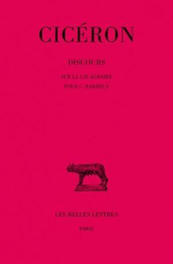 Couverture du livre « Discours Tome 9 » de Ciceron aux éditions Belles Lettres