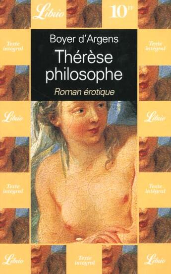 Couverture du livre « Therese philosophe » de Boyer D'Argens aux éditions J'ai Lu