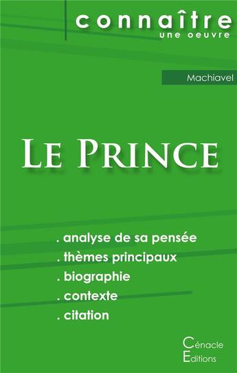 Couverture du livre « Le prince, de Nicolas Machiavel » de Nicolas Machiavel aux éditions Editions Du Cenacle