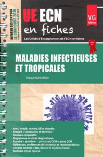 Couverture du livre « Ue ecn en fiches maladie infectieuses » de Ronchard T. aux éditions Vernazobres Grego