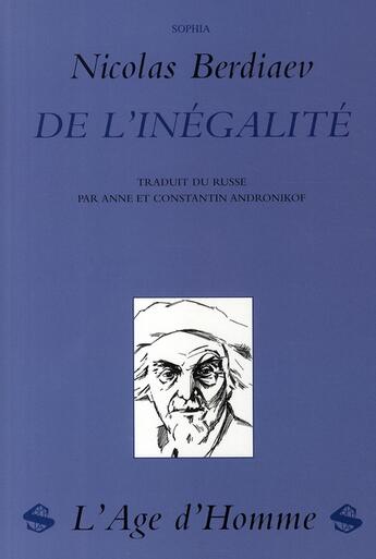 Couverture du livre « De l'inégalité » de Nicolas Berdiaev aux éditions L'age D'homme