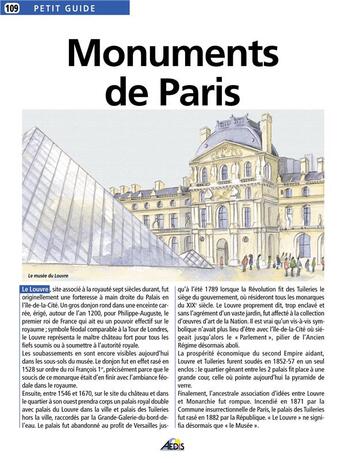 Couverture du livre « Monuments de Paris » de  aux éditions Aedis