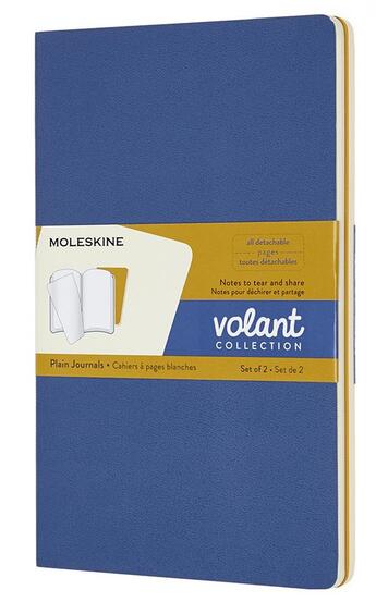 Couverture du livre « Cahier volant grand format blanc bleu-moutarde 2 exemplaires » de  aux éditions Moleskine