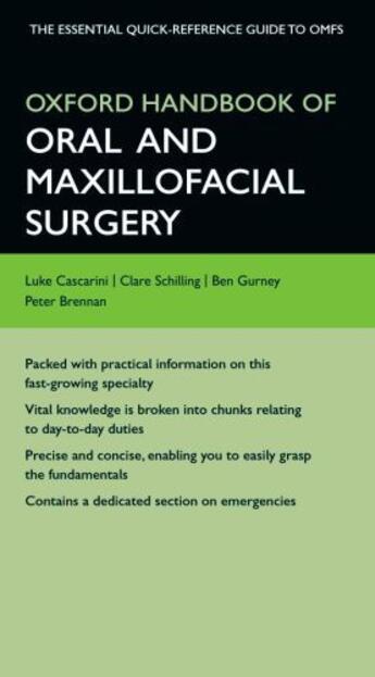 Couverture du livre « Oxford Handbook of Oral and Maxillofacial Surgery » de Brennan Peter aux éditions Oup Oxford