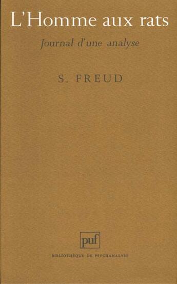 Couverture du livre « L'homme aux rats - journal d'une analyse » de Sigmund Freud aux éditions Puf