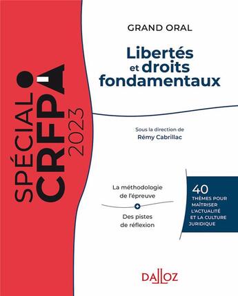 Couverture du livre « Libertés et droits fondamentaux : thèmes pour maîtriser l'actualité et la culture juridique (29e édition) » de Remy Cabrillac aux éditions Dalloz