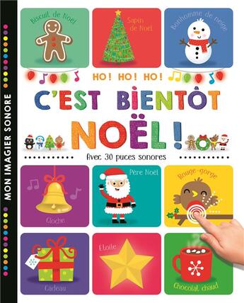 Couverture du livre « Mon imagier sonore - c'est bientot noel ! » de  aux éditions 1 2 3 Soleil