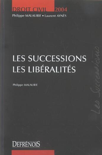 Couverture du livre « Successions (les) » de Philippe Malaurie aux éditions Lgdj