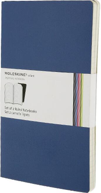 Couverture du livre « Carnet volant ligne grand format set 2 couv. souple bleu » de Moleskine aux éditions Moleskine Papet