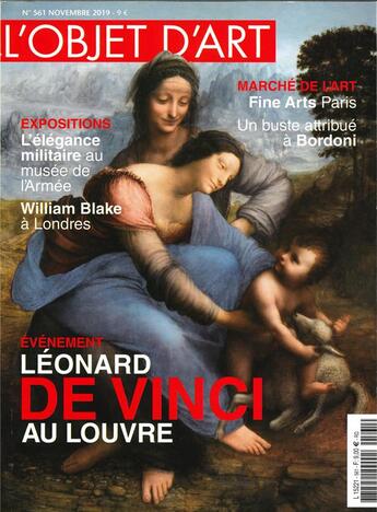 Couverture du livre « L'objet d'art n 561 leonard de vinci - novembre 2019 » de  aux éditions L'objet D'art