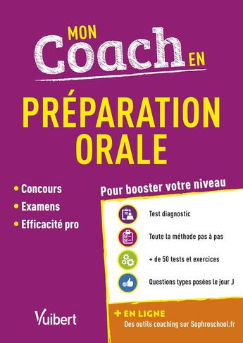 Couverture du livre « Mon coach en préparation orale ; pour booster votre niveau » de Gilles Payet aux éditions Vuibert