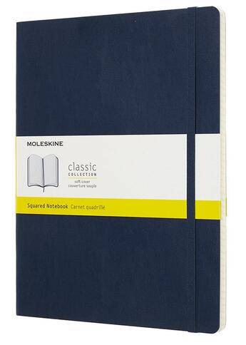 Couverture du livre « Carnet quadrille très grand format souple bleu saphir » de Moleskine aux éditions Moleskine Papet