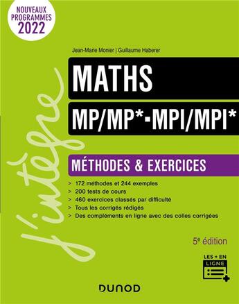 Couverture du livre « Maths ; MP/MP*-MPI/MPI* ; méthodes et exercices (5e édition) » de Jean-Marie Monier et Guillaume Haberer aux éditions Dunod