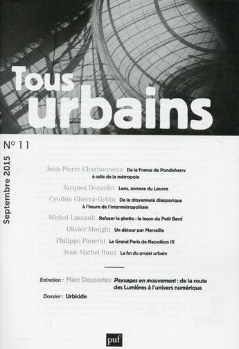 Couverture du livre « REVUE TOUS URBAINS n.11 » de  aux éditions Puf