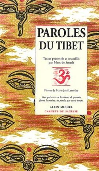 Couverture du livre « Paroles du Tibet » de Marc De Smedt aux éditions Albin Michel