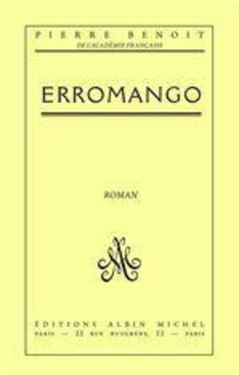 Couverture du livre « Erromango » de Pierre Benoit aux éditions Albin Michel