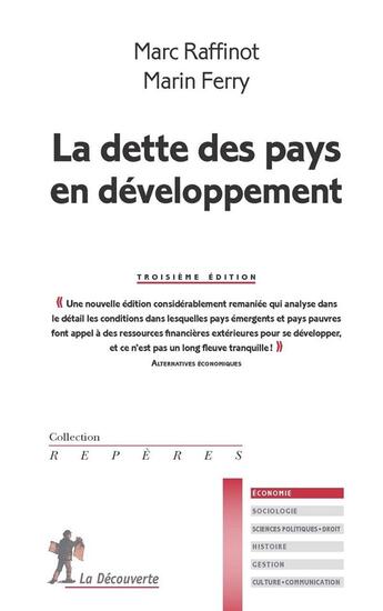 Couverture du livre « La dette des pays en développement (3e édition) » de Marc Raffinot et Marin Ferry aux éditions La Decouverte