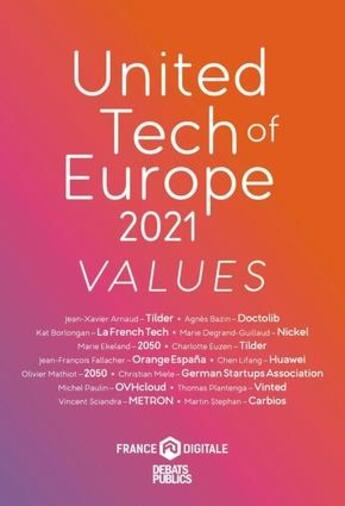 Couverture du livre « United tech of Europe : values (édition 2021) » de  aux éditions Nouveaux Debats Publics