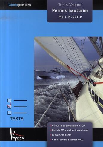 Couverture du livre « Test vagnon permis hauturier » de Marc Hozette aux éditions Vagnon