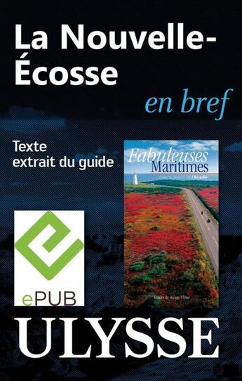 Couverture du livre « La Nouvelle-Écosse en bref » de  aux éditions Ulysse