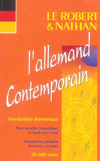 Couverture du livre « Rob & nath allemand contempora » de Gabaude/Mengard aux éditions Nathan