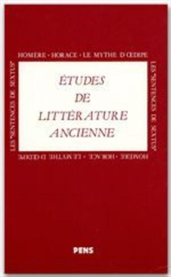 Couverture du livre « Études de littérature ancienne » de Lallot et Le Boulluec aux éditions Rue D'ulm