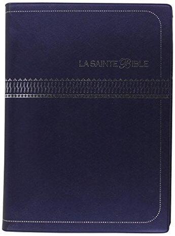 Couverture du livre « La Sainte Bible ; bible segons 1910 (couverture vinyle bleu marine embossage argent) » de  aux éditions Bibli'o