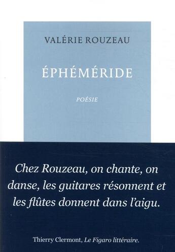 Couverture du livre « Éphéméride » de Valerie Rouzeau aux éditions Table Ronde